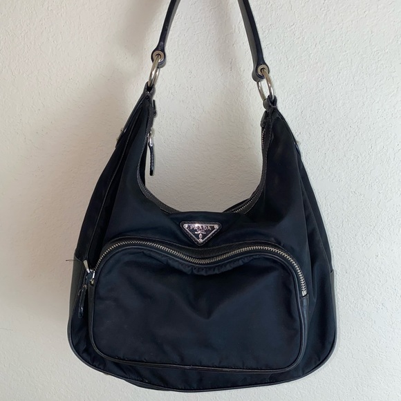 Prada Handbags - Vintage Prada Black Hobo Bag